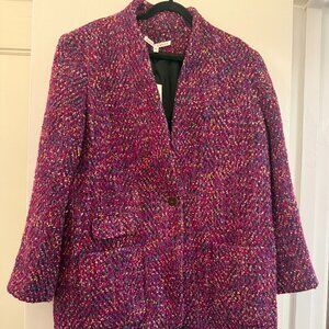 Veronica Beard Cooke Dickey Jacket – Fuchsia Multi Tweed, Size 14, NWT